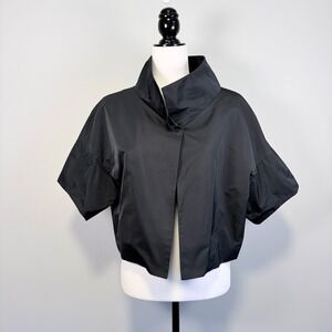 Lida Baday Silk Blend Caplet Cropped Jacket Minimalist Formal Modern Women's 12